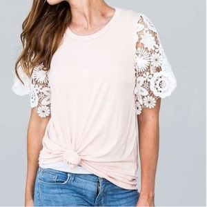 e.Luna NWOT lace sleeve tunic